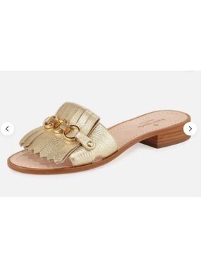 kate spade Metallic Gold Fringe Slide with Chain Detail
